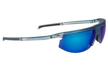 Image of Popticals PopStar Sunglasses, Blue/Clear Crystal Gloss Frame, Gray/Blue Mirror Lens, Polarized, 030040-BFUN