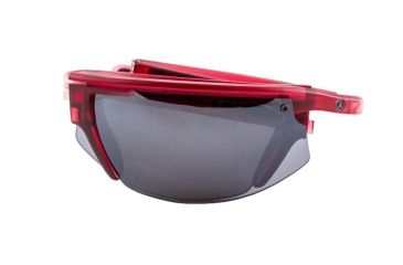Image of Popticals PopStar Sunglasses, Red Crystal Matte Frame, Gray/Silver Mirror Lens, Polarized, 020040-RDLN