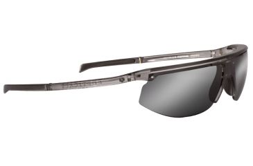 Image of Popticals PopStar Sunglasses, Smoke/Clear Crystal Gloss Frame, Gray/Silver Mirror Lens, Polarized, 030040-SFLN