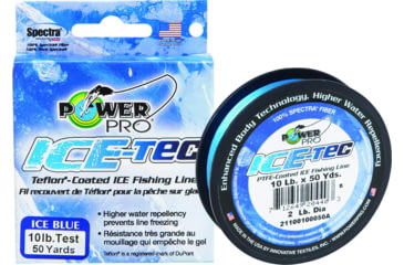 Image of Power Pro Ice-Tec Coated Ice Fishing Line 10lb 50 Yd Ice Blue, 23400100050A