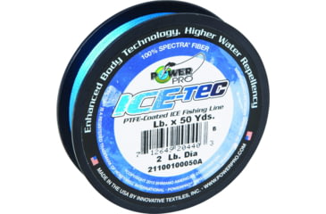 Image of Power Pro Ice-Tec Coated Ice Fishing Line 8lb 50 Yd Ice Blue, 23300080050A