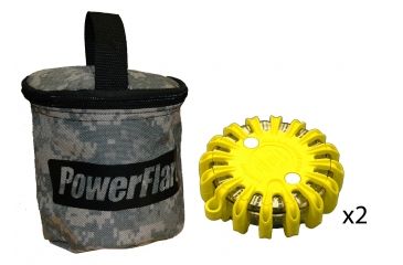 Image of Powerflare PF-200 Softpack,  2 Safety Lights,Red LED,ACU Bag,2 Batteries, Yellow Shell SP2ACU-R-Y