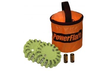 Image of Powerflare PF-200 Softpack,  2 Safety Lights,Amber LED,Orange Bag,2 Batteries, Olive Drab Shell SP2O-A-OD