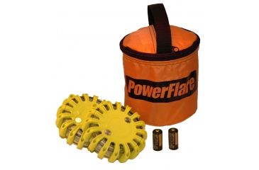 Image of Powerflare PF-200 Softpack,  2 Safety Lights,Red LED,Orange Bag,2 Batteries, Yellow Shell SP2O-R-Y