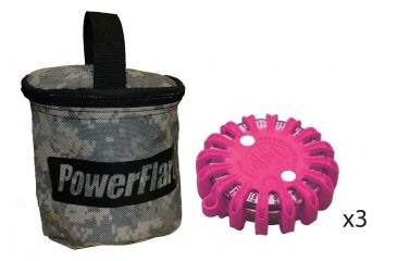 Image of Powerflare PF-200 Softpack,  3 Safety Lights,Infrared LED,ACU Bag,3 Batteries, Hot Pink Shell SP3ACU-I-HP