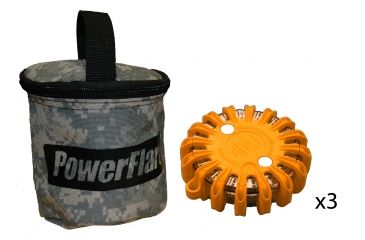 Image of Powerflare PF-200 Softpack,  3 Safety Lights,Infrared LED,ACU Bag,3 Batteries, Orange Shell SP3ACU-I-O