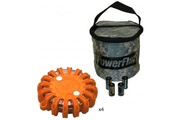Image of Powerflare PF-200 Softpack,  4 Safety Lights,Infrared LED,ACU Bag,4 Batteries, Orange Shell SP4ACU-I-O