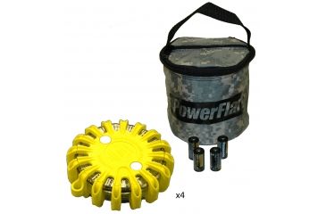 Image of Powerflare PF-200 Softpack,  4 Safety Lights,Infrared LED,ACU Bag,4 Batteries, Yellow Shell SP4ACU-I-Y