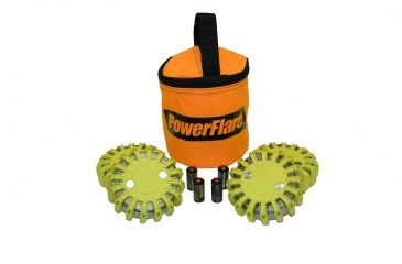 Image of Powerflare PF-200 Softpack,  4 Safety Lights,Infrared LED,Orange Bag,4 Batteries, Yellow Shell SP4O-I-Y