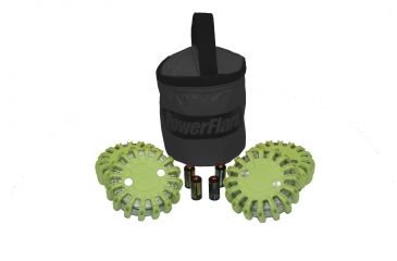 Image of Powerflare PF-200 Softpack,  4 Safety Lights,Infrared LED,Black Bag,4 Batteries, Olive Drab Shell SP4BK-I-OD