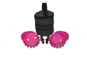Image of Powerflare PF-200 Softpack,  4 Safety Lights,Infrared LED,Black Bag,4 Batteries, Hot Pink Shell SP4BK-I-HP
