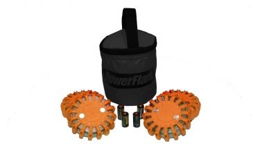 Image of Powerflare PF-200 Softpack,  4 Safety Lights,Infrared LED,Black Bag,4 Batteries, Orange Shell SP4BK-I-O