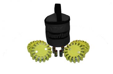 Image of Powerflare PF-200 Softpack,  4 Safety Lights,Infrared LED,Black Bag,4 Batteries, Yellow Shell SP4BK-I-Y