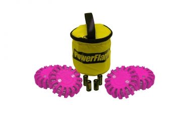 Image of Powerflare PF-200 Softpack,  4 Safety Lights,Infrared LED,Yellow Bag,4 Batteries, Hot Pink Shell SP4Y-I-HP