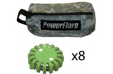 Image of Powerflare PF-200 Softpack,  8 Safety Lights,Amber LED,ACU Bag,8 Batteries, Olive Drab Shell SP8ACU-A-OD