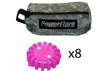 Image of Powerflare PF-200 Softpack,  8 Safety Lights,Amber LED,ACU Bag,8 Batteries, Hot Pink Shell SP8ACU-A-HP