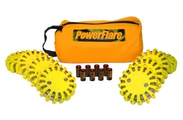 Image of Powerflare PF-200 Softpack,  8 Safety Lights,Amber LED,Orange Bag,8 Batteries, Yellow Shell SP8O-A-Y