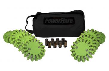 Image of Powerflare PF-200 Softpack,  8 Safety Lights,Amber LED,Black Bag,8 Batteries, Olive Drab Shell SP8BK-A-OD