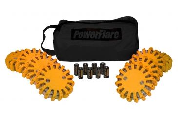 Image of Powerflare PF-200 Softpack,  8 Safety Lights,Amber LED,Black Bag,8 Batteries, Orange Shell SP8BK-A-O
