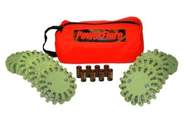Image of Powerflare PF-200 Softpack,  8 Safety Lights,Amber LED,Red Bag,8 Batteries, Olive Drab Shell SP8R-A-OD