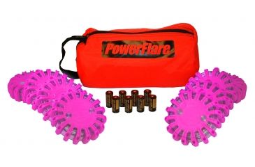 Image of Powerflare PF-200 Softpack,  8 Safety Lights,Amber LED,Red Bag,8 Batteries, Hot Pink Shell SP8R-A-HP