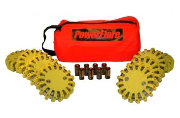 Image of Powerflare PF-200 Softpack,  8 Safety Lights,Amber LED,Red Bag,8 Batteries, Yellow Shell SP8R-A-Y