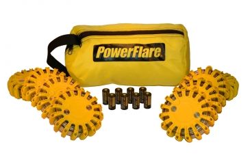 Image of Powerflare PF-200 Softpack,  8 Safety Lights,Amber LED,Yellow Bag,8 Batteries, Orange Shell SP8Y-A-O