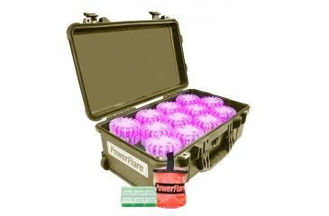 Image of Powerflare PF-200 Incident Command Pack - 24 Lights,Amber LED,Tan Case, 24 Batteries, Hot Pink Shell PFPACK24T-A-HP