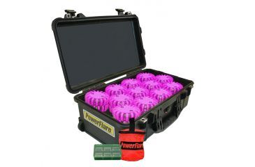 Image of Powerflare PF-200 Incident Command Pack - 24 Lights,Amber LED,Black Case,24 Batteries,Hot Pink Shell PFPACK24BK-A-HP