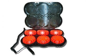 Image of Powerflare Rechargeable PF-200R Safety Light Kit, Pack of 6 Units w/ CR123 Battery, Infrared LED, Orange Shell PF6P-210R-I-O