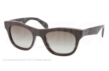 Image of Prada JOURNAL PR04QS Sunglasses DHO4M1-52 - Dark Brown Frame, Green Gradient Lenses