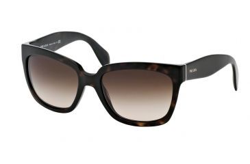 Image of Prada PR07PSA Sunglasses 2AU6S1-56 - Havana Frame, Brown Gradient Lenses