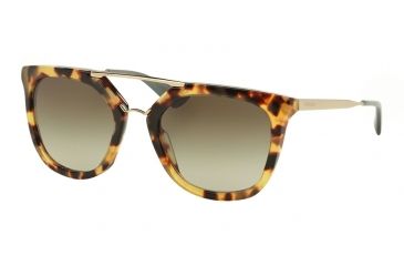Image of Prada PR13QSA Sunglasses 7S04M1-54 - Medium Havana Frame, Green Gradient Lenses