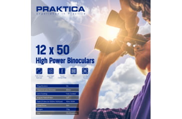Image of Praktica Falcon 12x50 Binoculars, Sand, UOF1250S