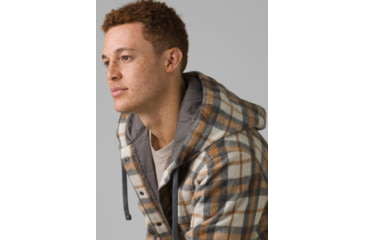 Image of prAna Asgard Hooded Flannel Shirt, Camel, Small, 1964511-200-ST-S