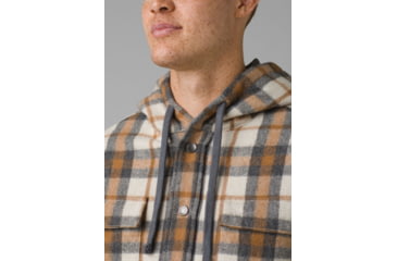 Image of prAna Asgard Hooded Flannel Shirt, Camel, Small, 1964511-200-ST-S