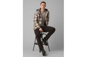Image of prAna Asgard Hooded Flannel Shirt, Camel, Small, 1964511-200-ST-S