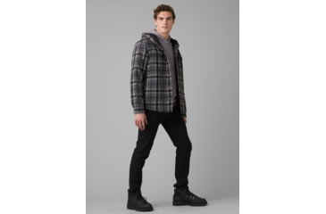 Image of prAna Asgard Hooded Flannel Shirt, Charcoal, XLarge, 1964511-020-ST-XL