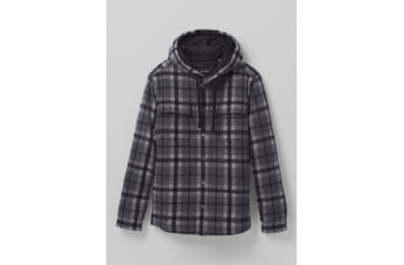 Image of prAna Asgard Hooded Flannel Shirt, Charcoal, XLarge, 1964511-020-ST-XL