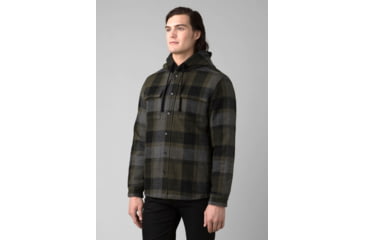 Image of prAna Asgard Hooded Flannel Shirt - Mens, Black, Large, 1964511-001-ST-L
