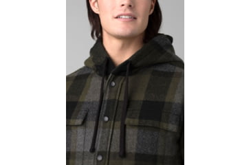 Image of prAna Asgard Hooded Flannel Shirt - Mens, Black, Large, 1964511-001-ST-L