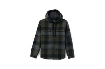 Image of prAna Asgard Hooded Flannel Shirt - Mens, Black, Large, 1964511-001-ST-L