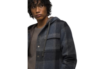 Image of prAna Asgard Hooded Flannel Shirt - Mens, Charcoal, Medium, 1973731-020-M
