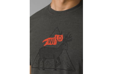 Image of prAna Buck Wild Journeyman 2 T-Shirt, Charcoal Heather, Small, 1966771-001-ST-S