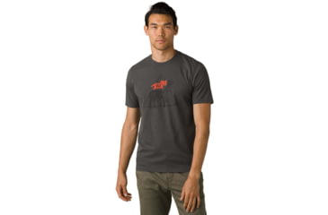 Image of prAna Buck Wild Journeyman 2 T-Shirt, Charcoal Heather, Small, 1966771-001-ST-S