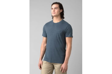 Image of prAna Cardiff Short Sleeve Pocket T-Shirt - Men's, Extra Large, Deep Stellar Heather, 1969891-402-SL-XL