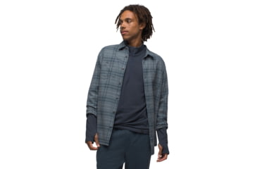 Image of prAna Dolberg Flannel Shirt - Mens, Weathered Blue, Extra Large, 1964361-403-XL