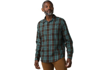 Image of prAna Dolberg Flannel Shirt, Pumpernickel, Small, 1964361-200-ST-S