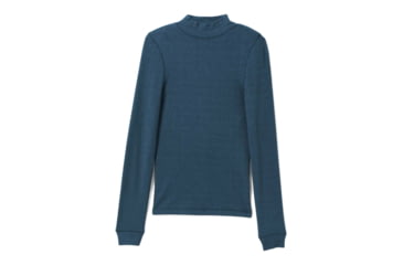 Image of prAna Foundation Rib Mock Neck - Women's, Small, Grey Blue Heather, 1967251-400-S