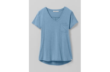Image of prAna Foundation Short Sleeve V-neck - Womens, Sea Mist Heather, S, W11170142-402-S